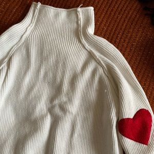 Chic Wish heart and soul patch sweater